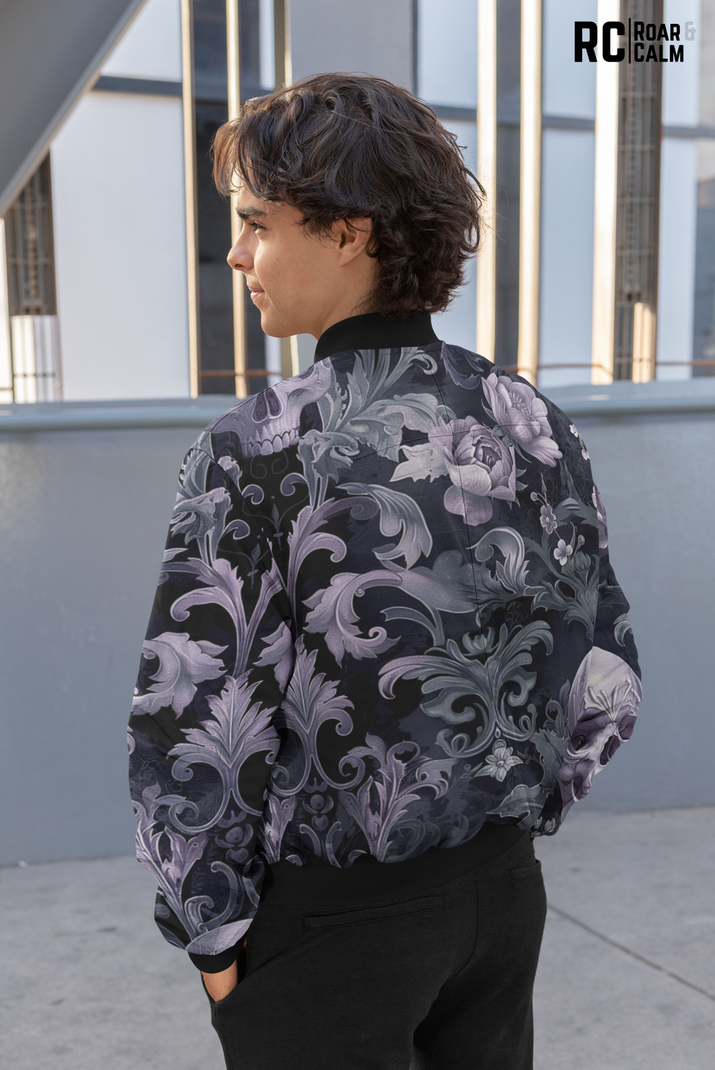 Men’s Dark Luxury Bomber Jacket - Roar & Calm Collection