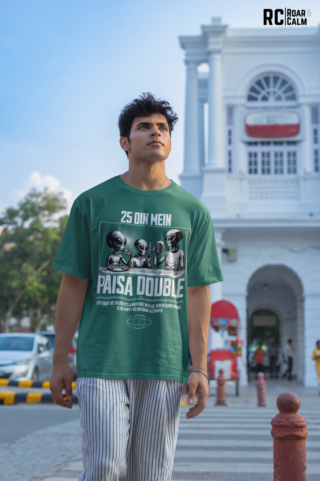 25 Din Mein Paisa Double Oversized T-Shirt (UNISEX) – Roar & Calm Collection
