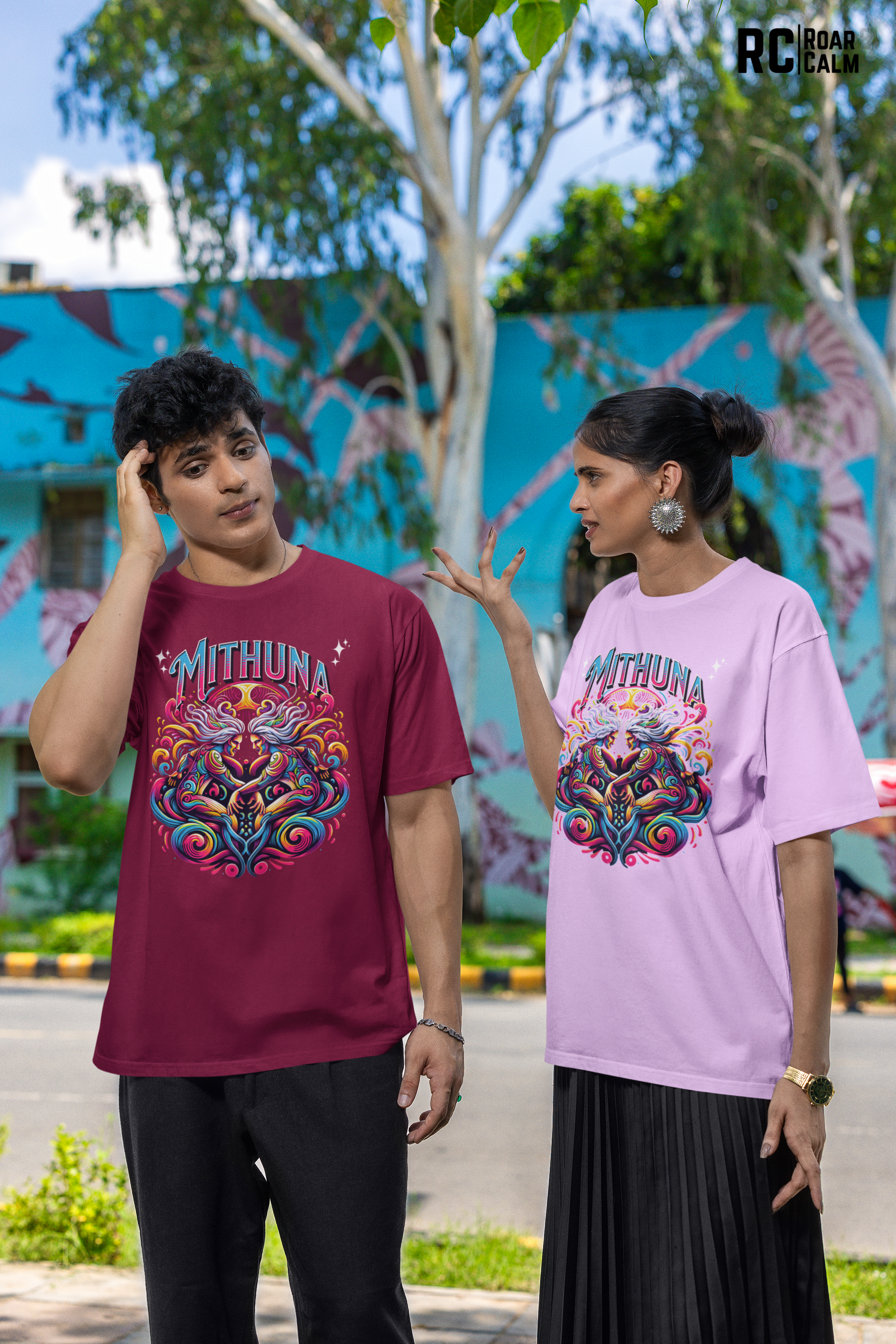 Mithuna Zodiac Oversized T-Shirt (UNISEX) – Roar & Calm Collection