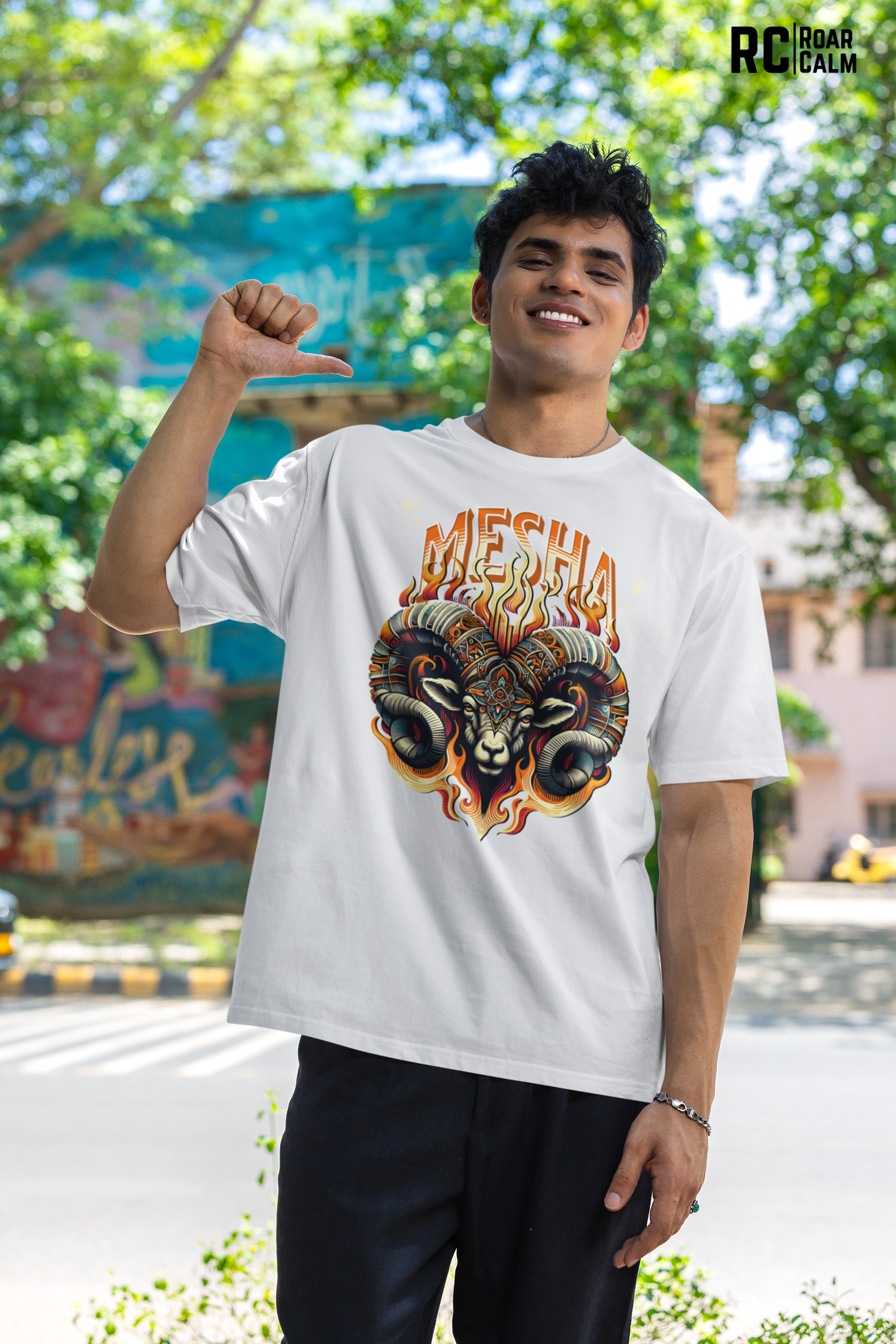 Mesha Zodiac Oversized T-Shirt (UNISEX) – Roar & Calm Collection