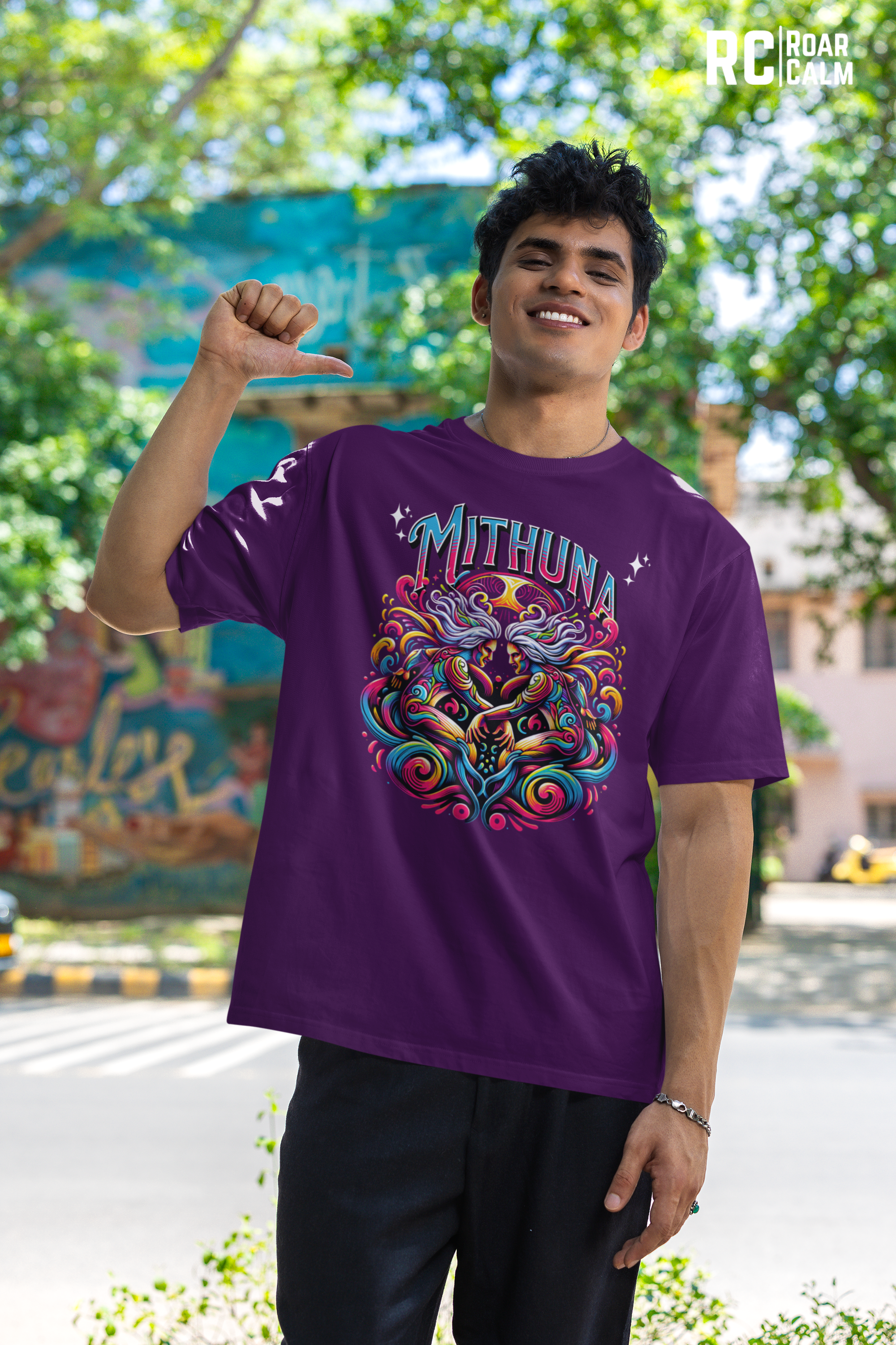 Mithuna Zodiac Oversized T-Shirt (UNISEX) – Roar & Calm Collection