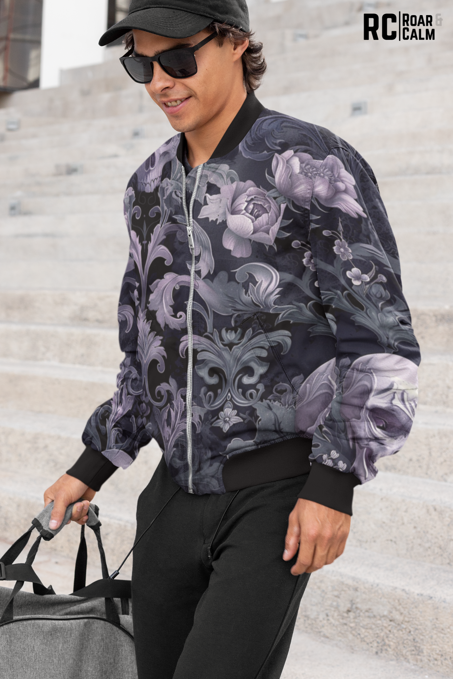 Men’s Dark Luxury Bomber Jacket - Roar & Calm Collection