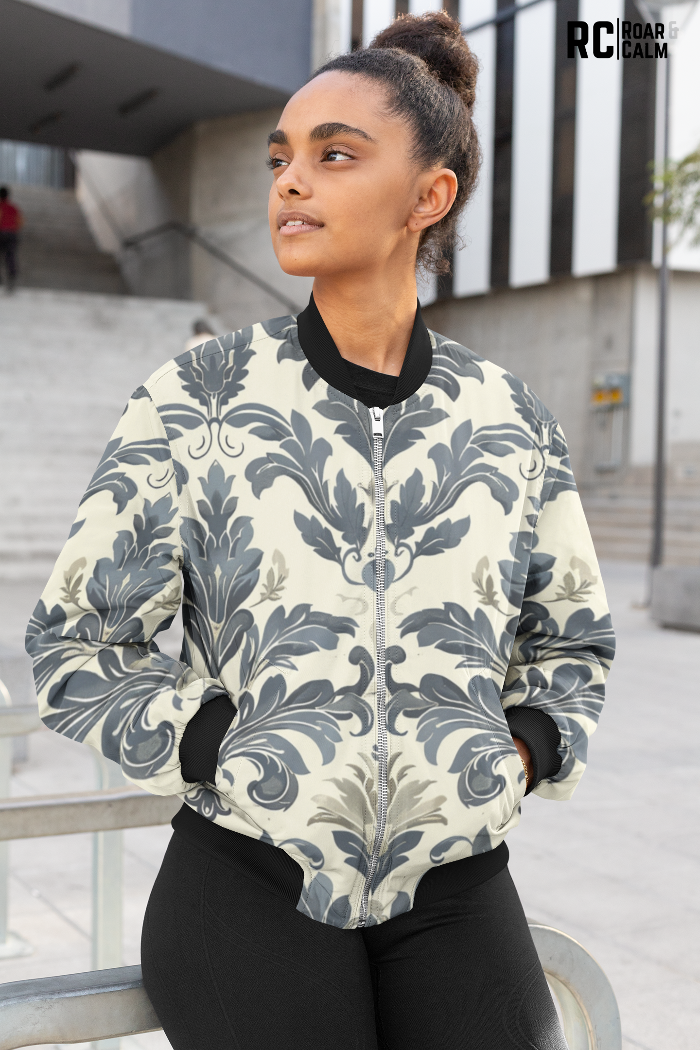 Women’s Luxury Bomber Jacket - Roar & Calm Collection