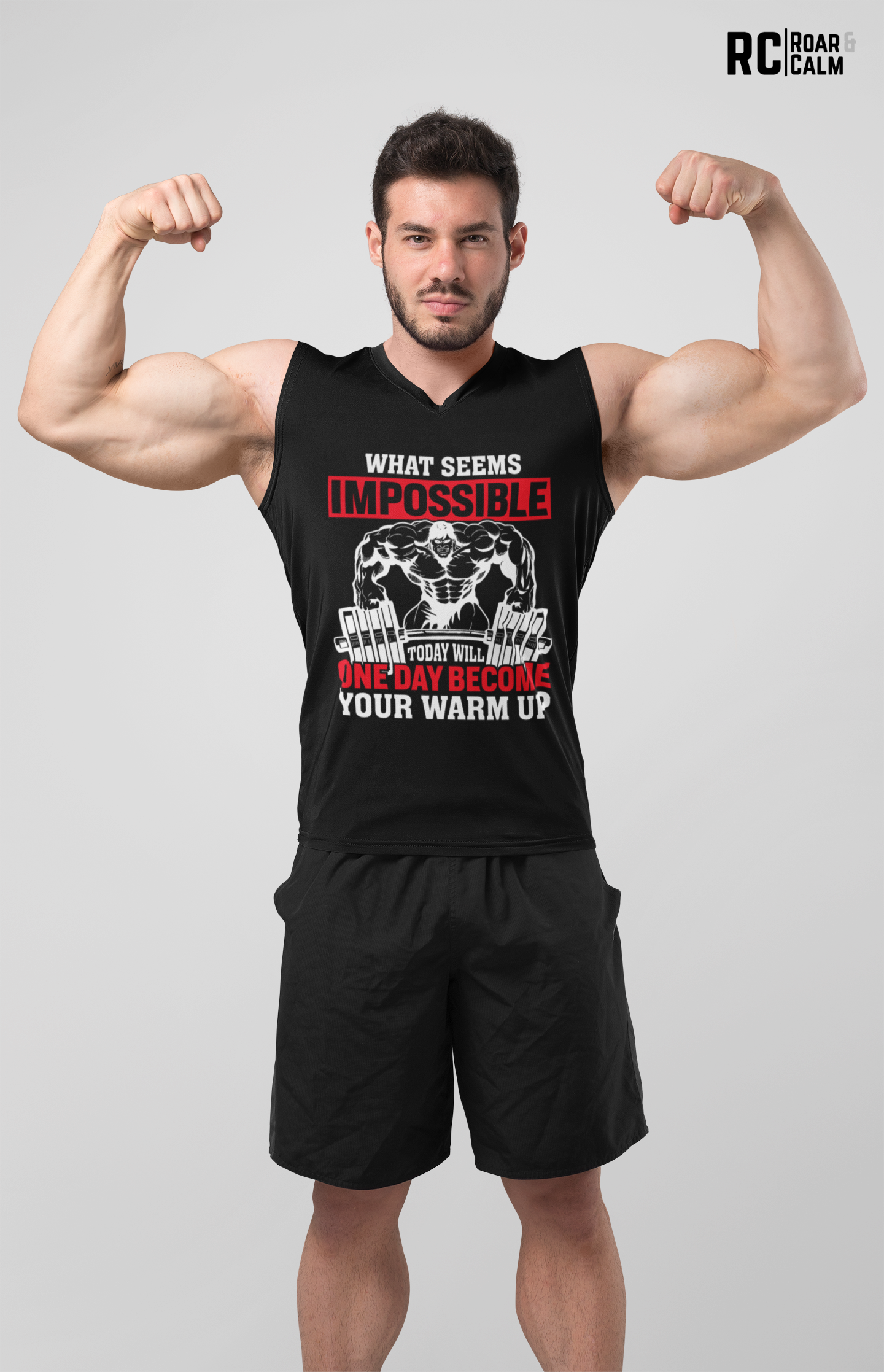 Impossible to Warmup Sleeveless Gym Tee – Roar & Calm Collection