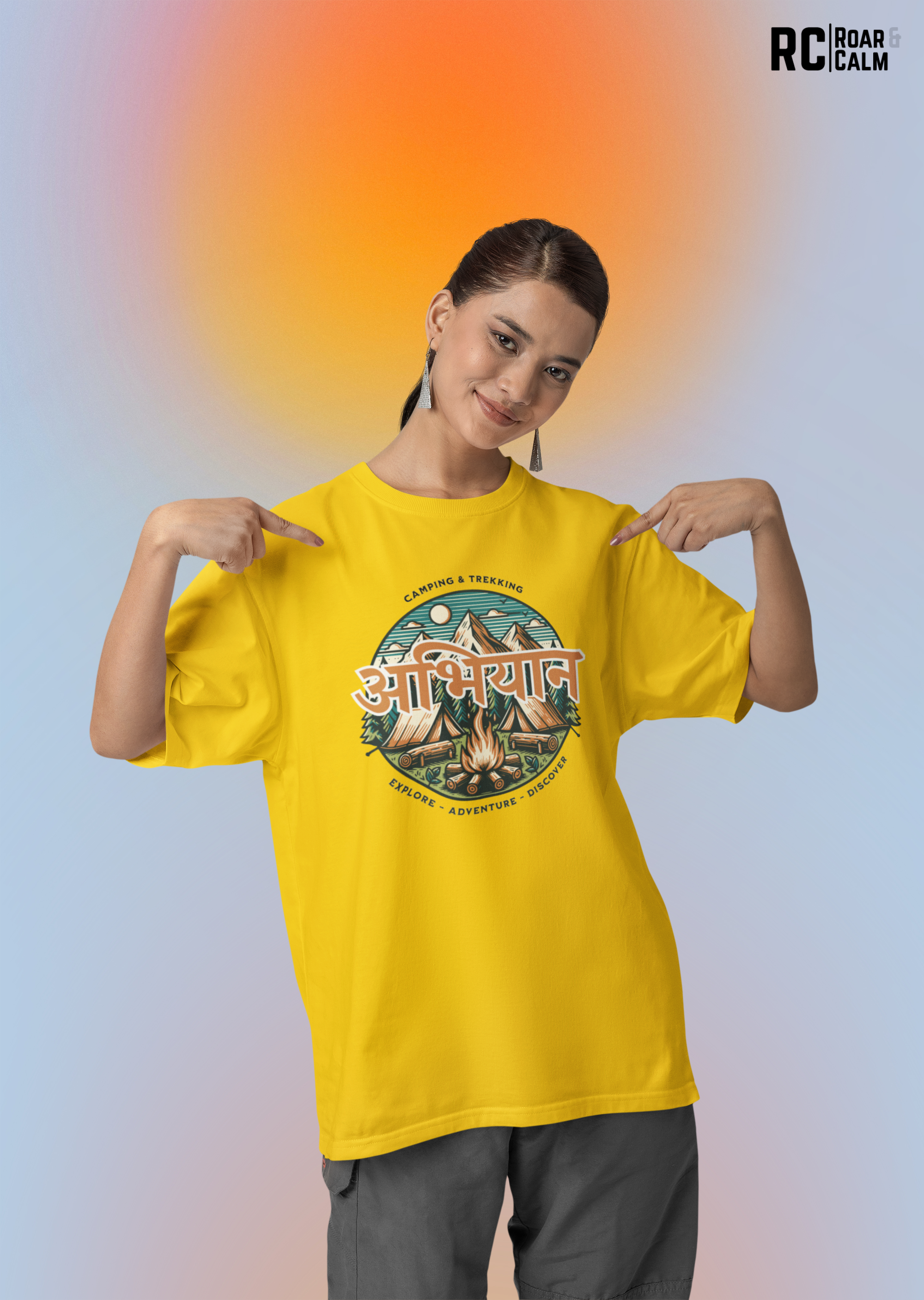 अभियान Oversized T-Shirt (UNISEX) – Roar & Calm Collection