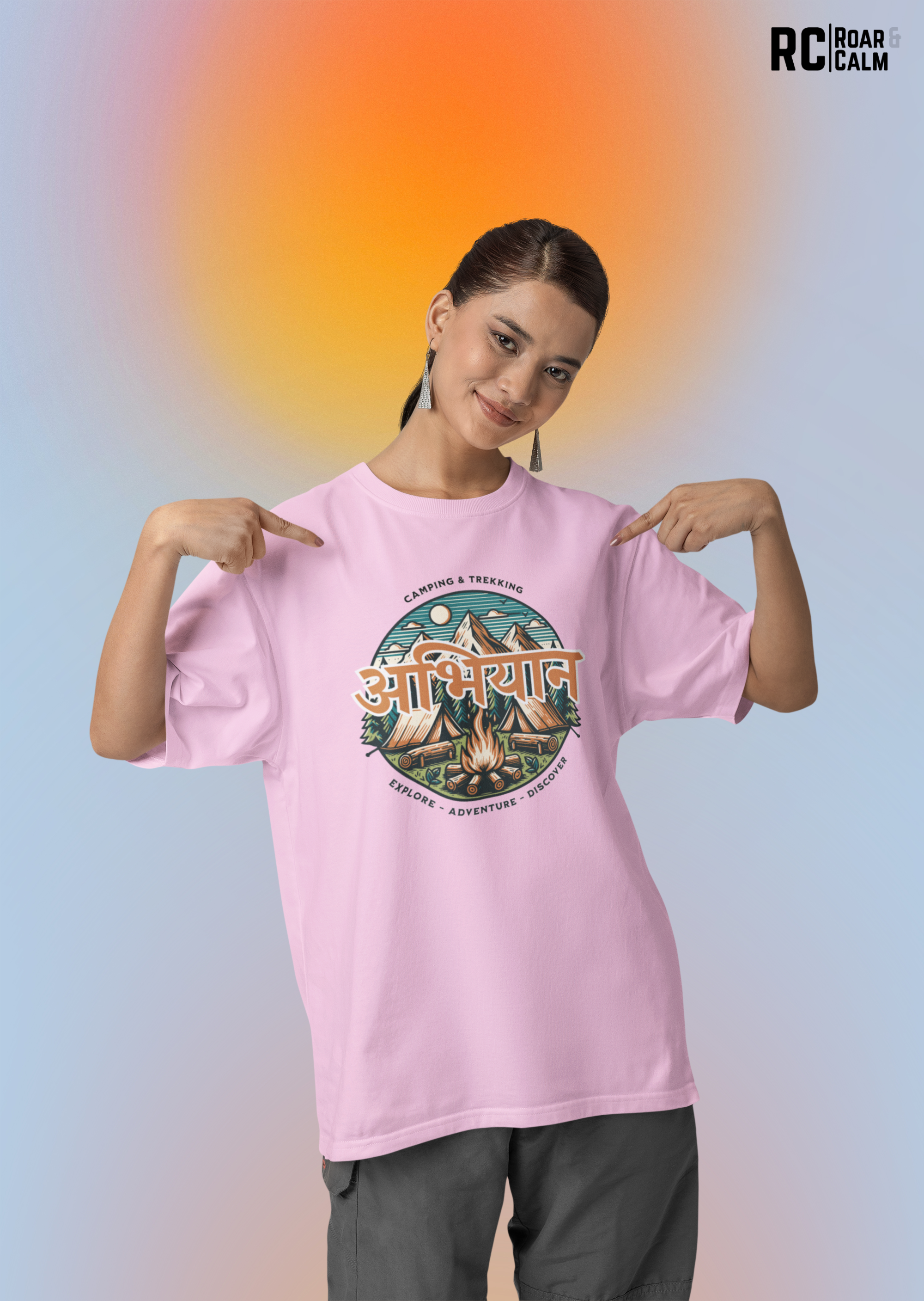 अभियान Oversized T-Shirt (UNISEX) – Roar & Calm Collection