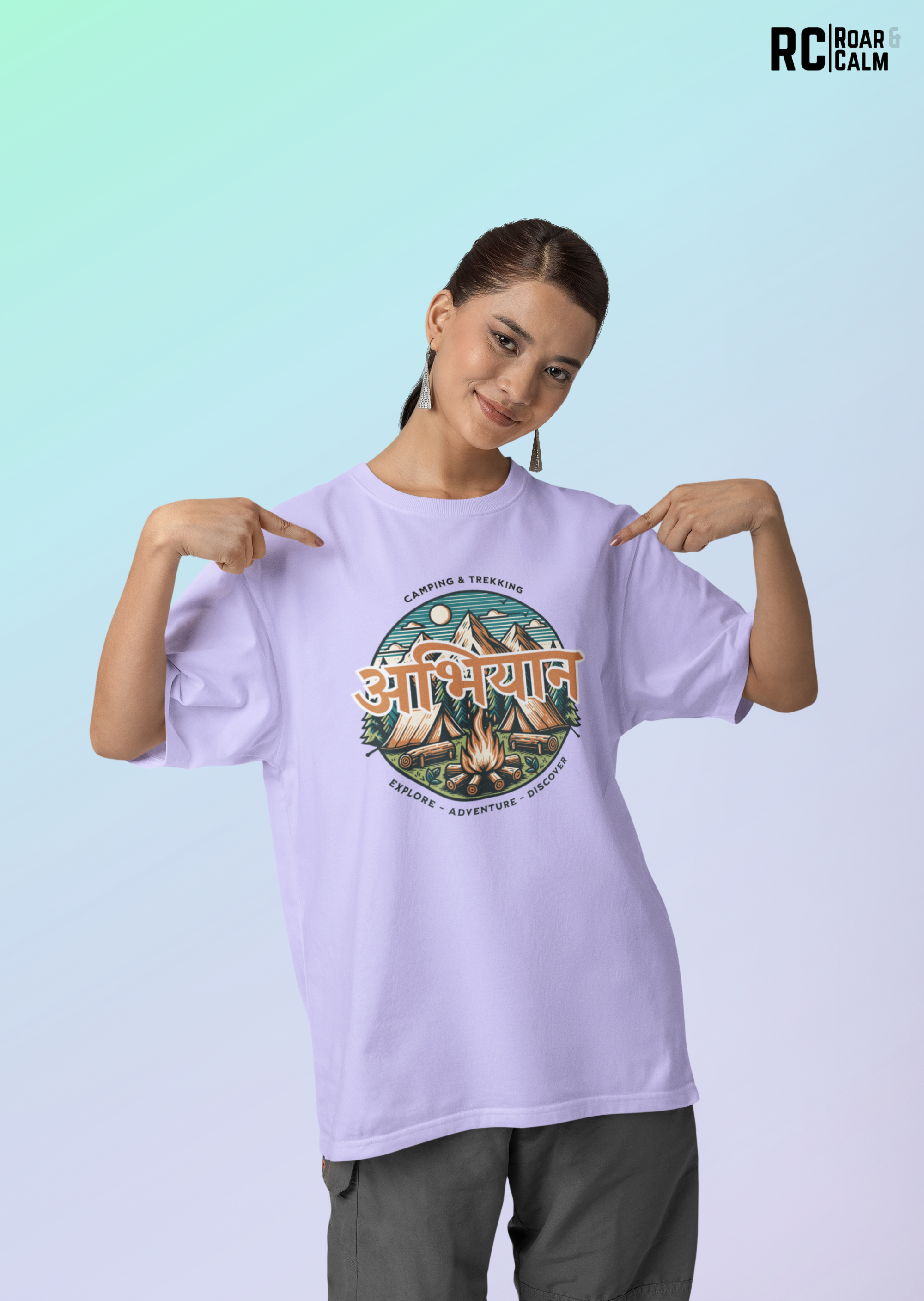 अभियान Oversized T-Shirt (UNISEX) – Roar & Calm Collection