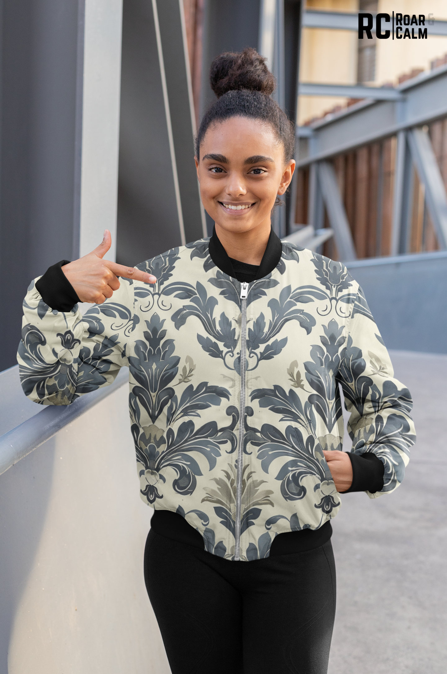 Women’s Luxury Bomber Jacket - Roar & Calm Collection