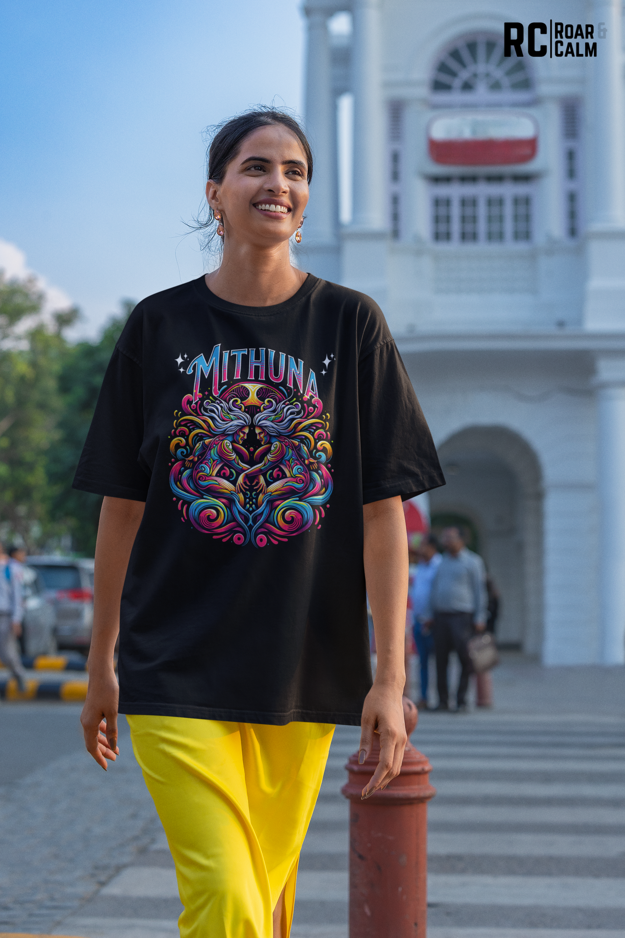 Mithuna Zodiac Oversized T-Shirt (UNISEX) – Roar & Calm Collection