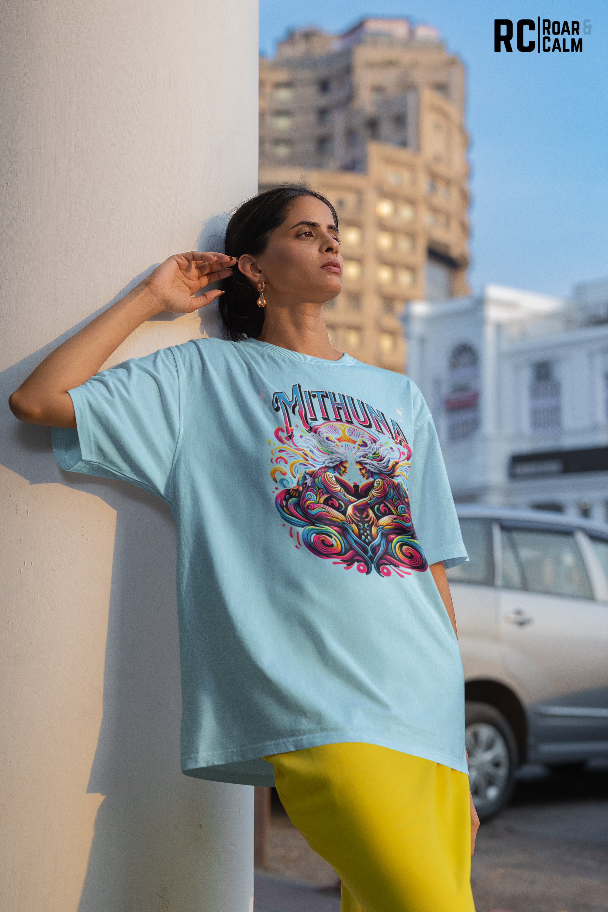 Mithuna Zodiac Oversized T-Shirt (UNISEX) – Roar & Calm Collection