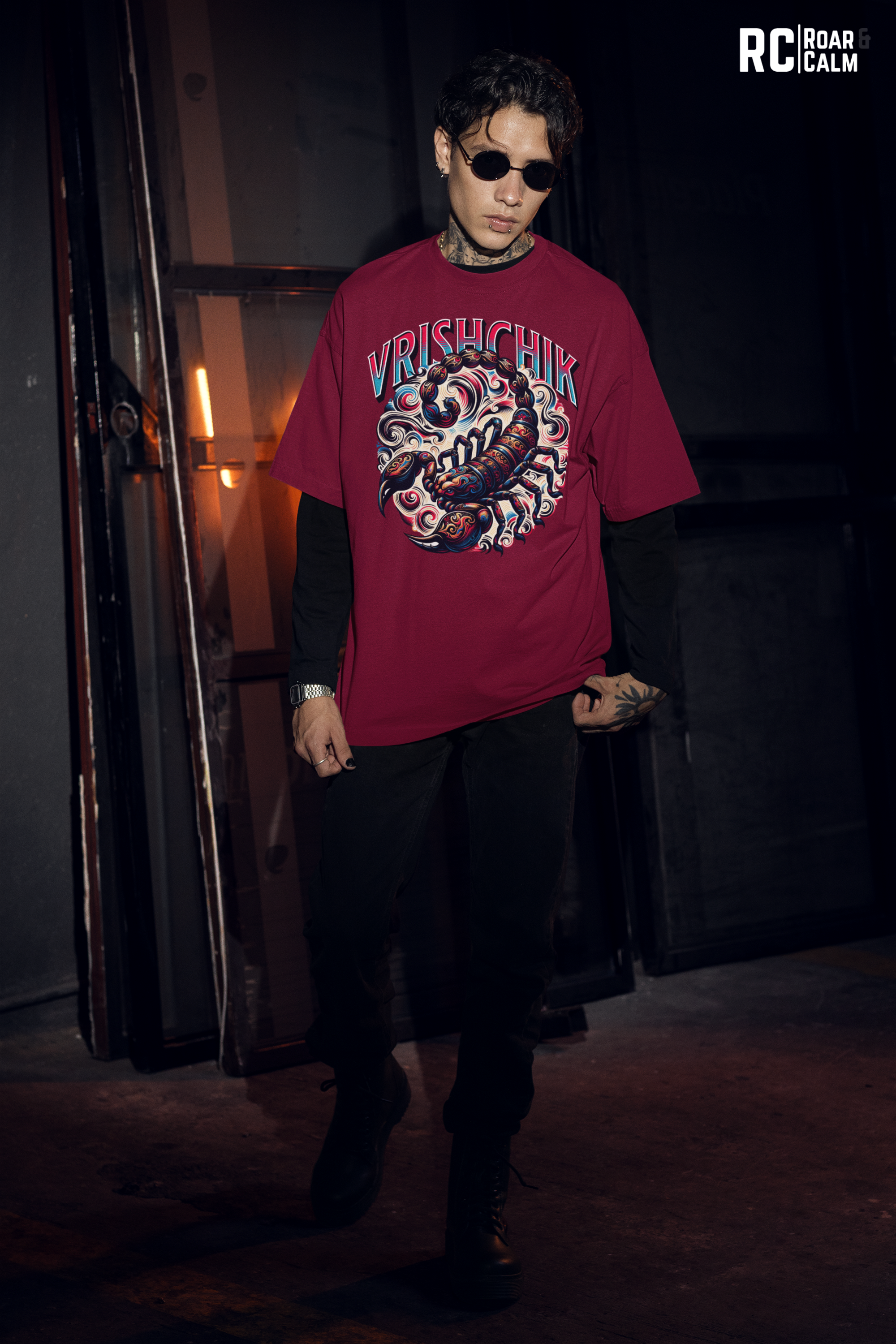 Vrischika Zodiac Oversized T-Shirt (UNISEX) – Roar & Calm Collection