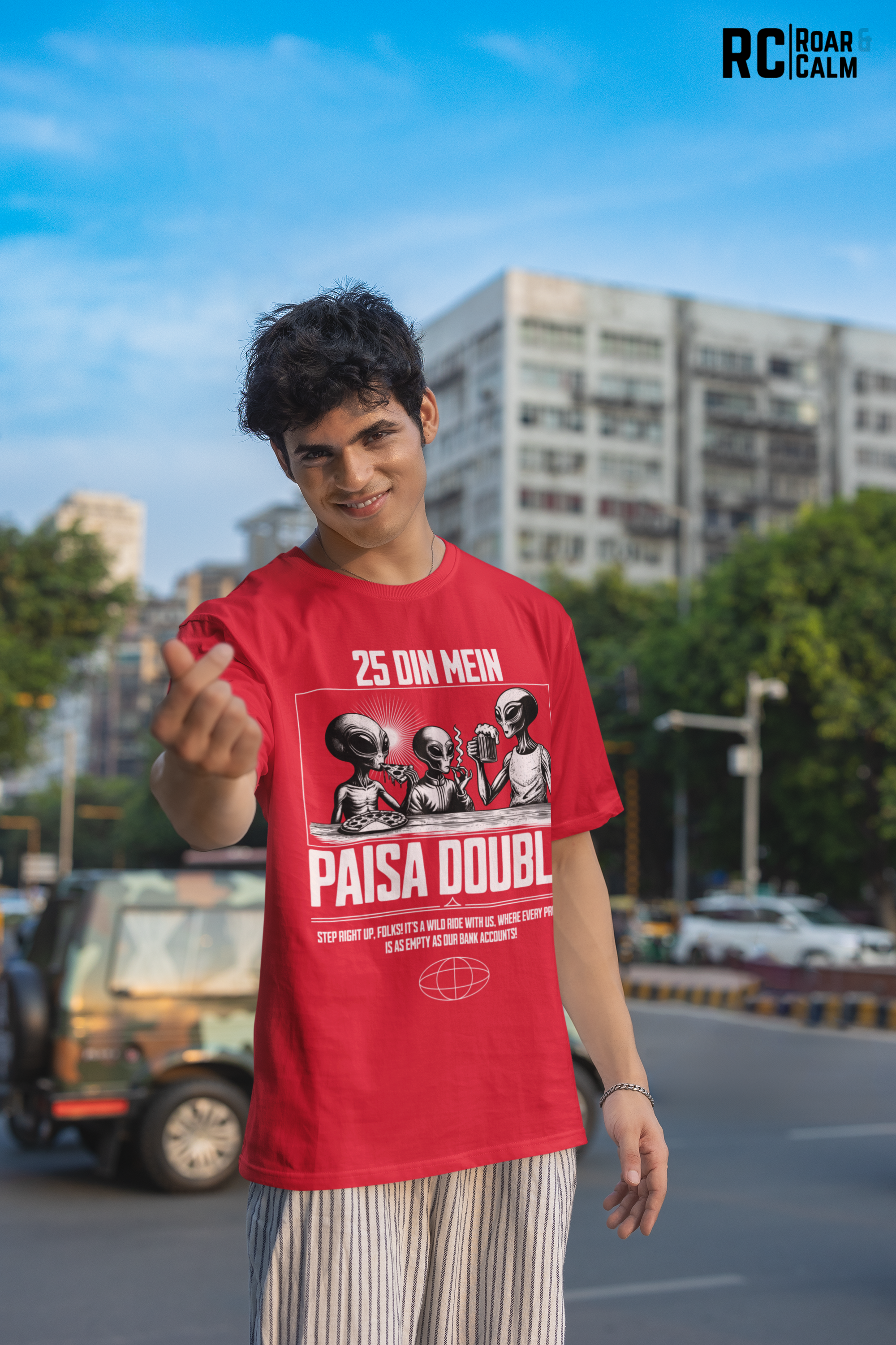 25 Din Mein Paisa Double Oversized T-Shirt (UNISEX) – Roar & Calm Collection