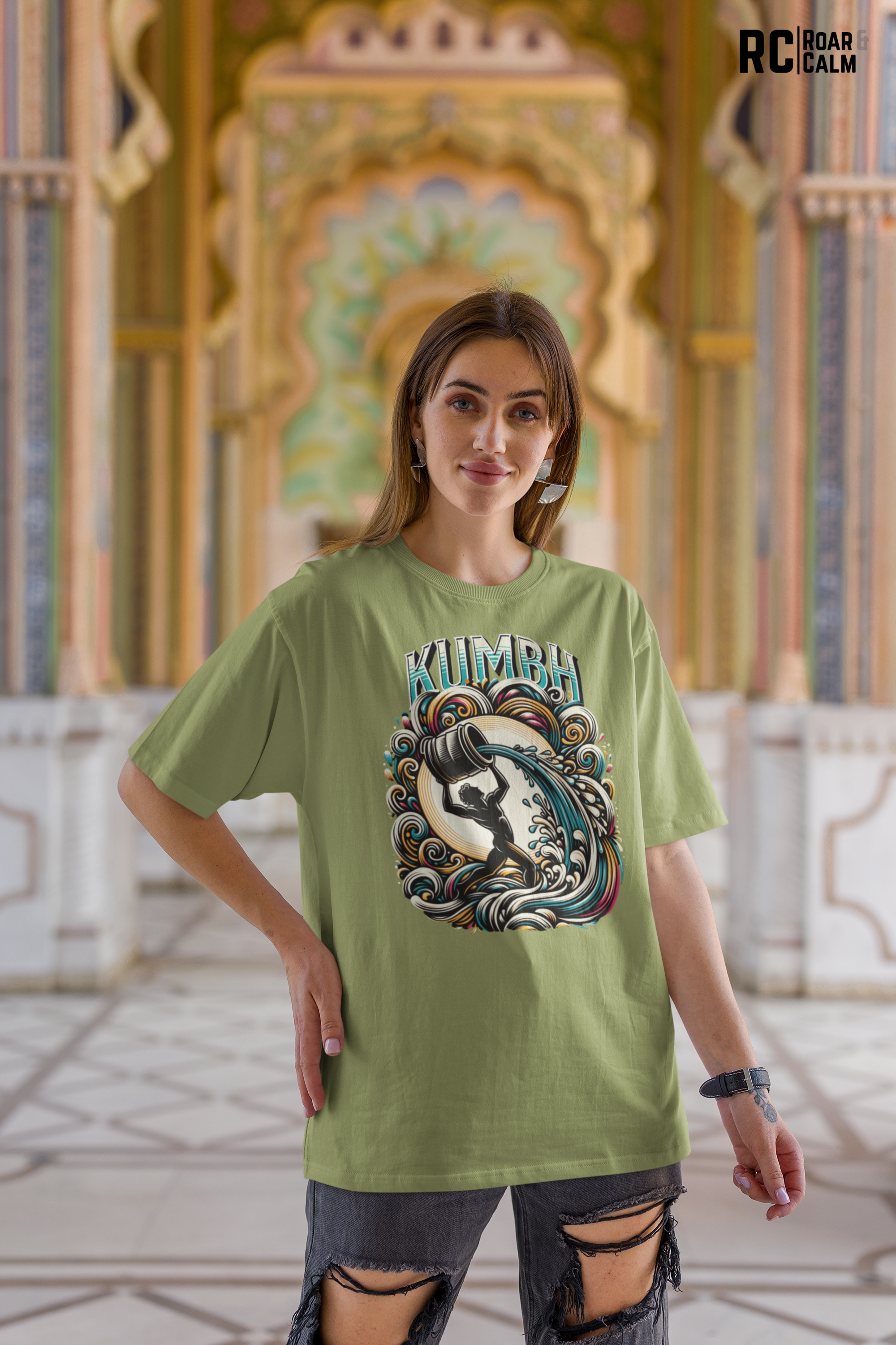 Kumbha Zodiac Oversized T-Shirt (UNISEX) – Roar & Calm Collection