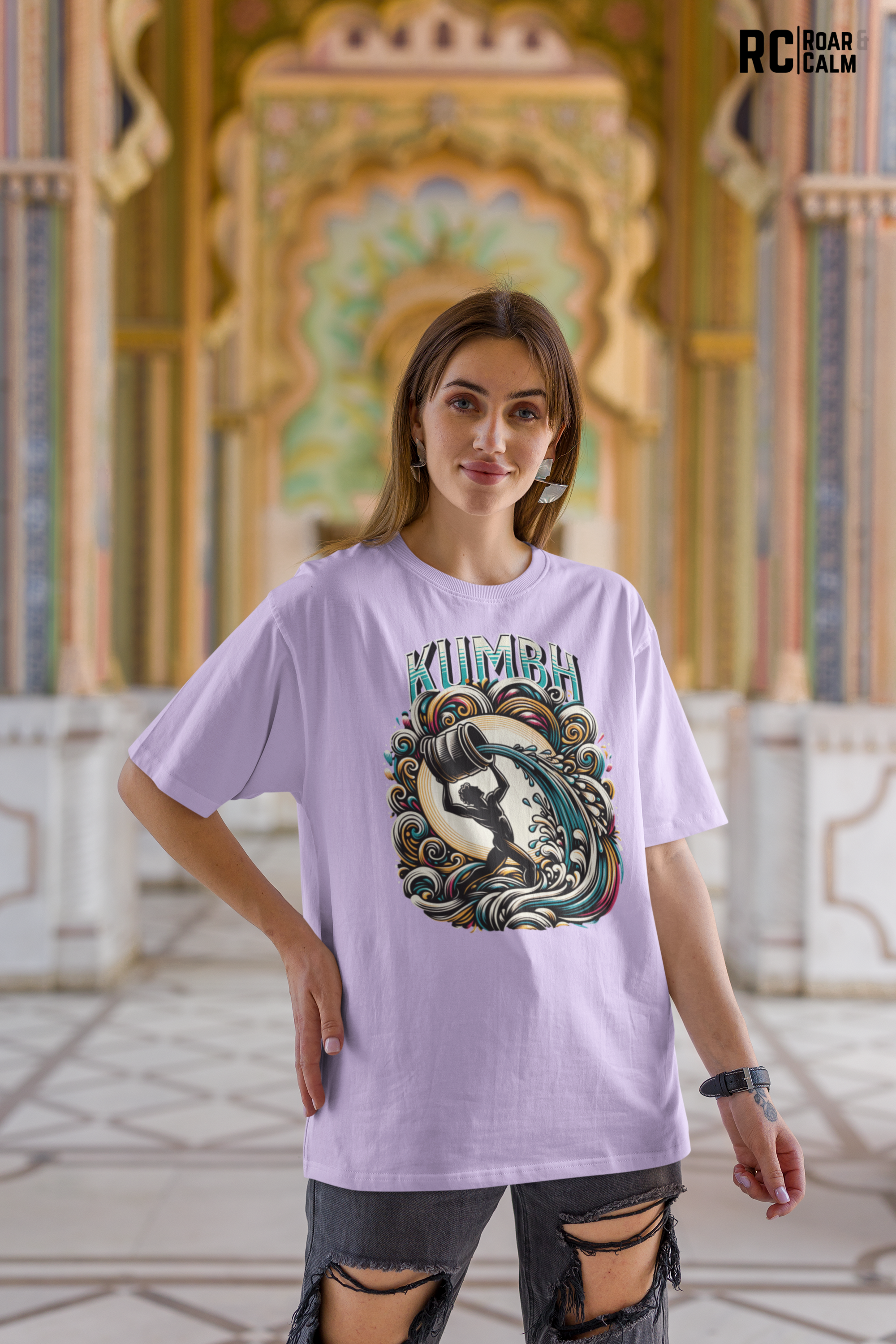 Kumbha Zodiac Oversized T-Shirt (UNISEX) – Roar & Calm Collection
