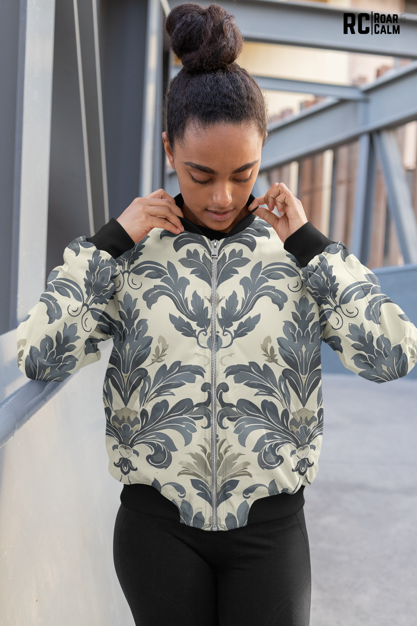 Women’s Luxury Bomber Jacket - Roar & Calm Collection