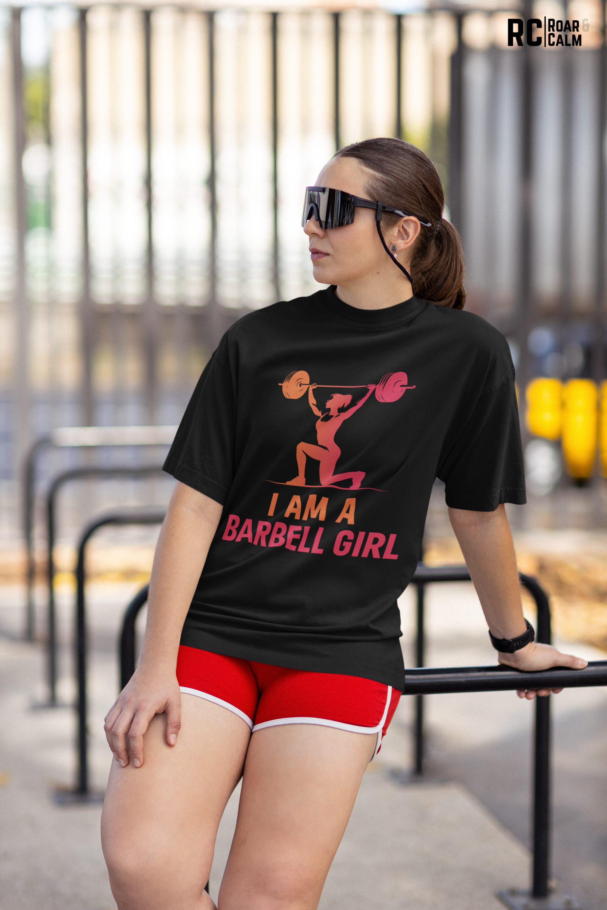 I Am Barbell Girl Oversized Gym T-Shirt – Roar & Calm Collection