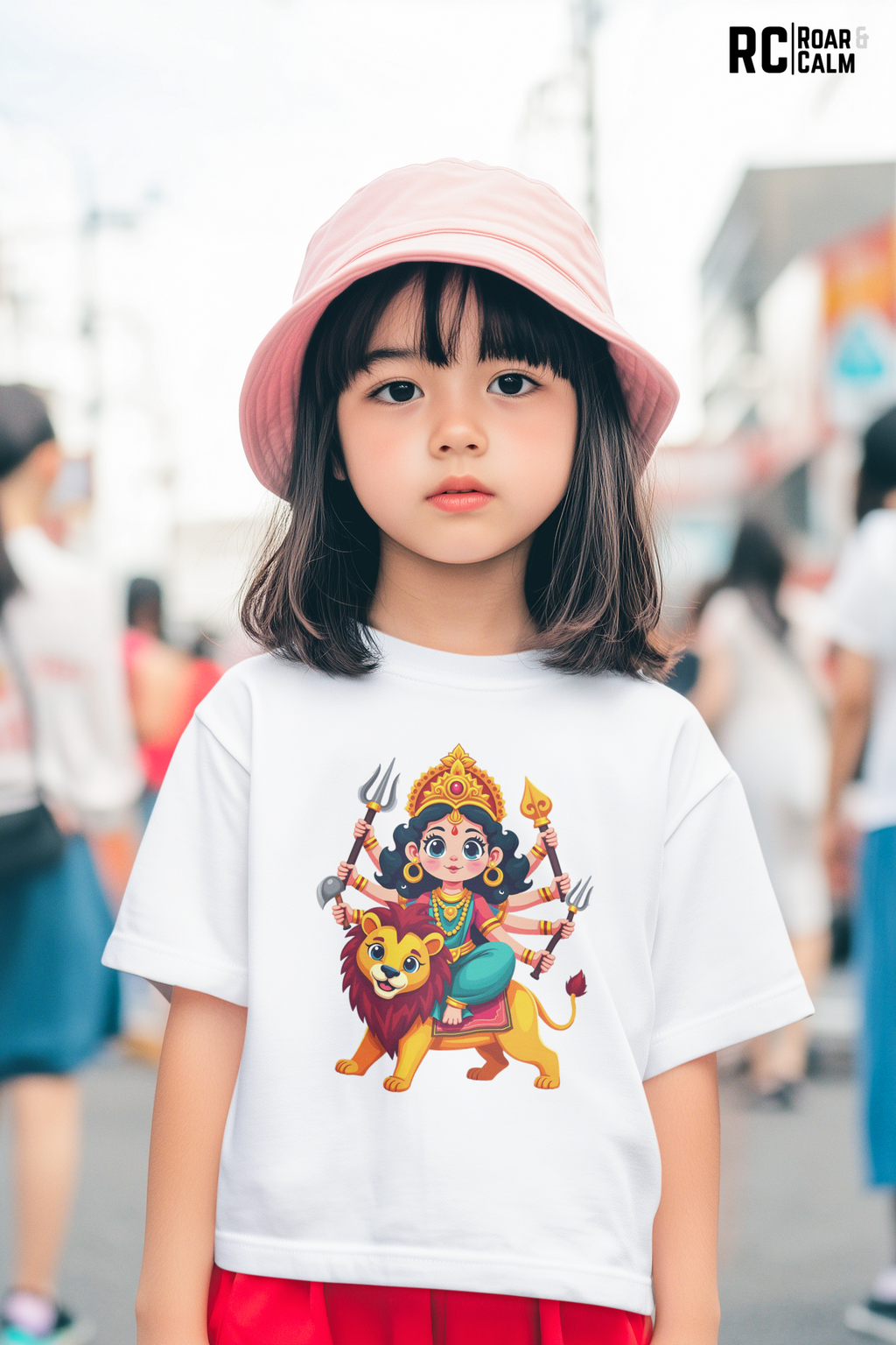 Cute Durga Crew Neck T-Shirt – Roar & Calm Kids Collection