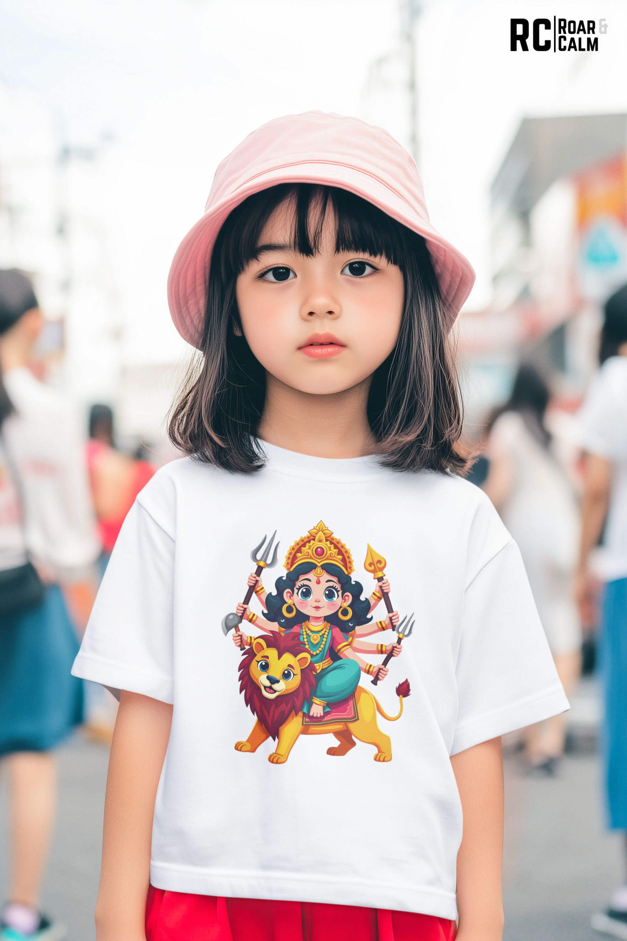 Cute Durga Crew Neck T-Shirt – Roar & Calm Kids Collection