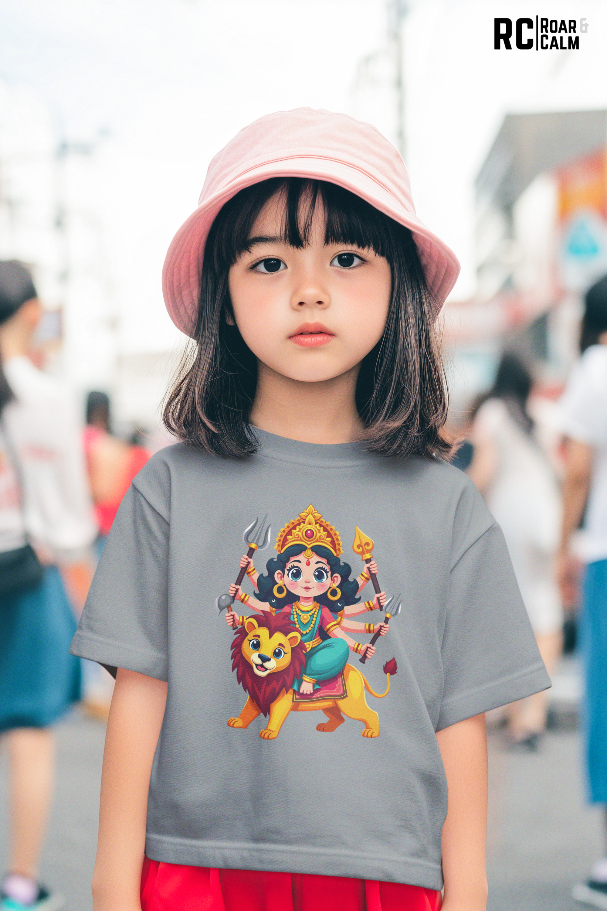 Cute Durga Crew Neck T-Shirt – Roar & Calm Kids Collection