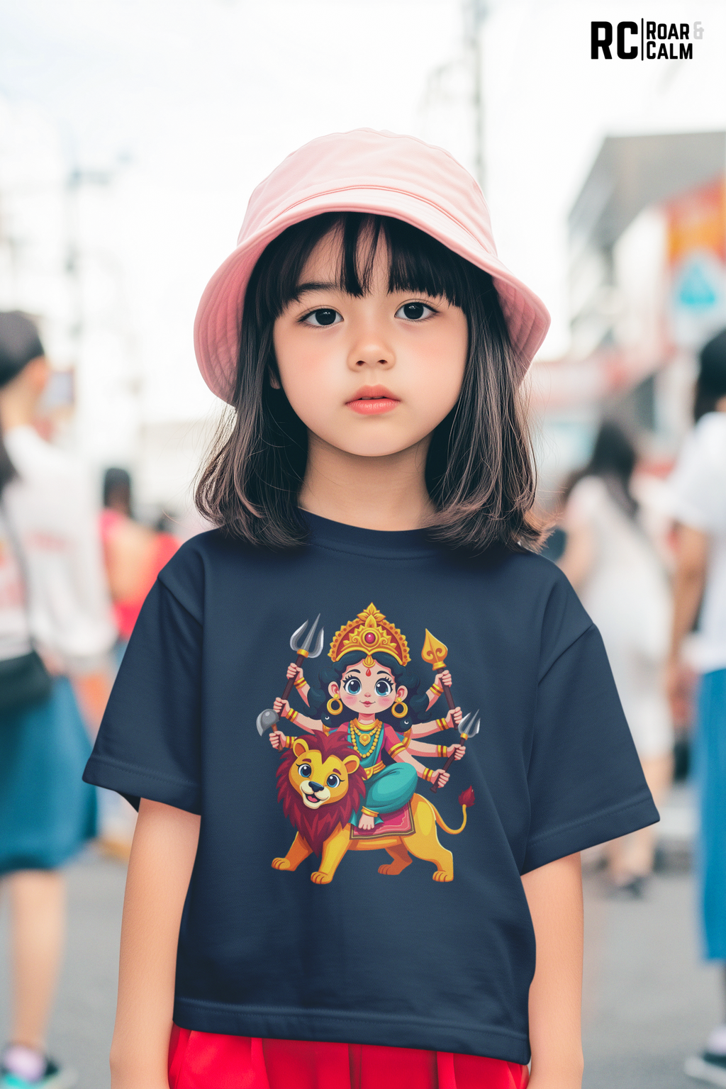 Cute Durga Crew Neck T-Shirt – Roar & Calm Kids Collection