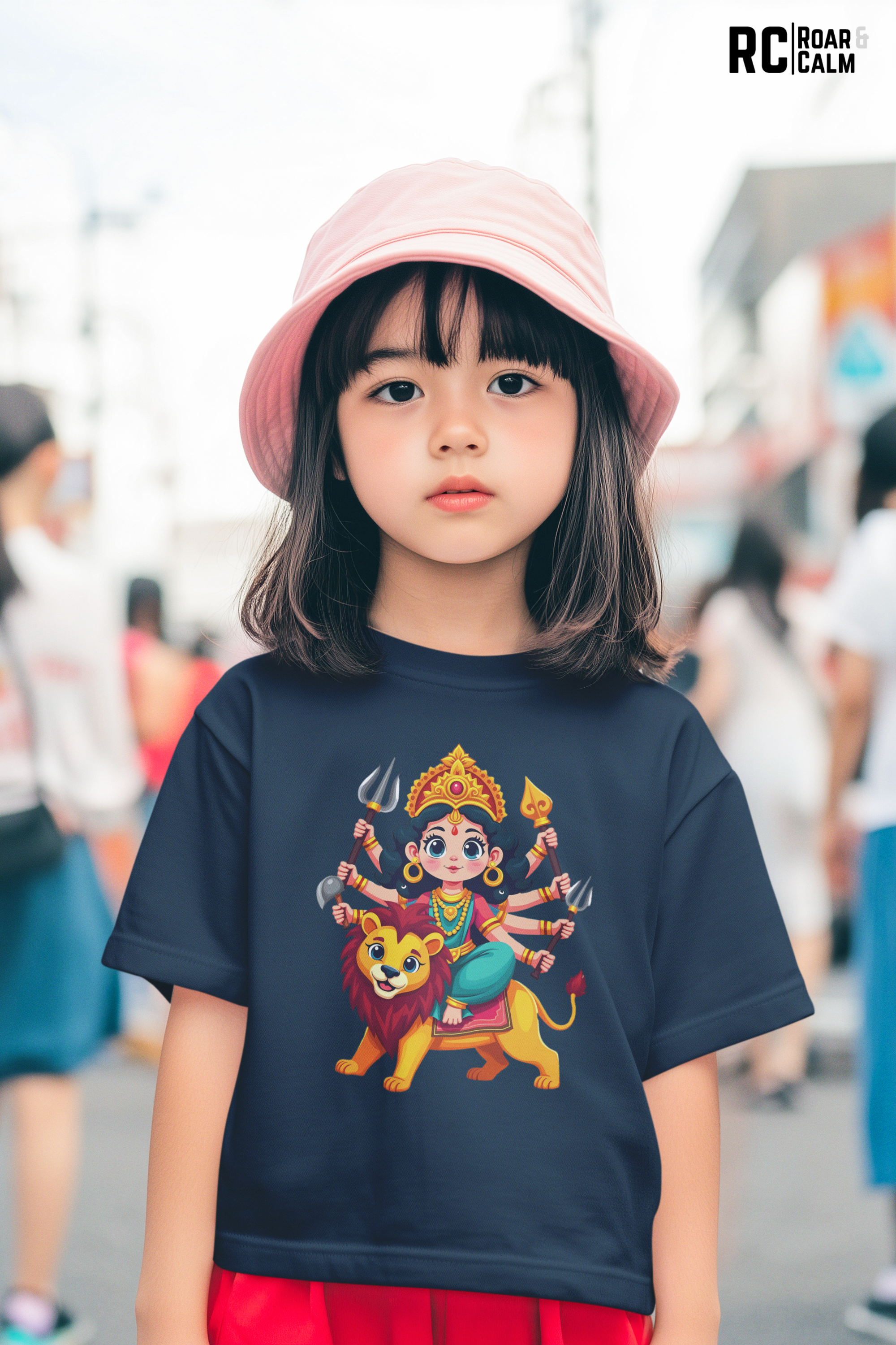 Cute Durga Crew Neck T-Shirt – Roar & Calm Kids Collection