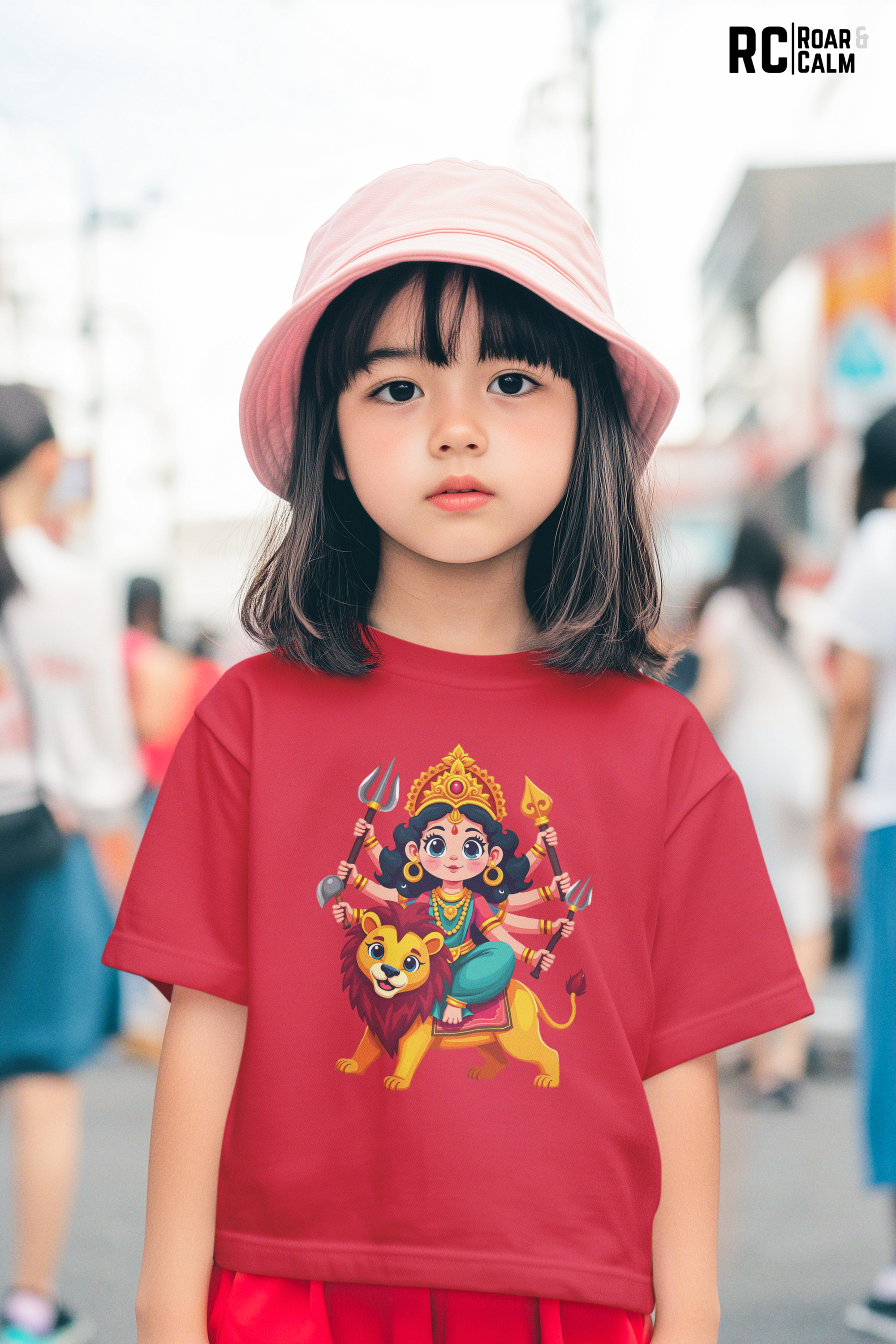 Cute Durga Crew Neck T-Shirt – Roar & Calm Kids Collection