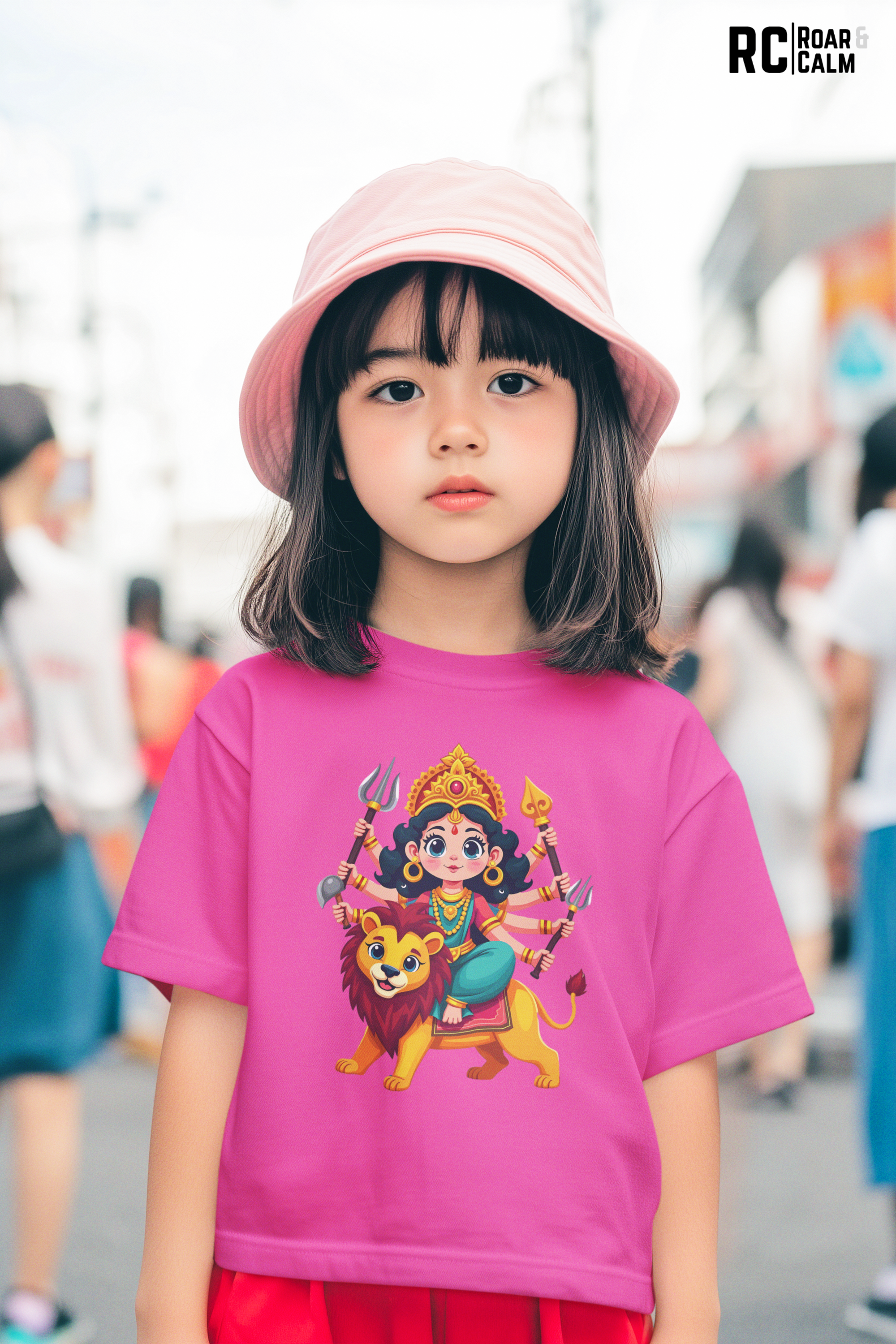 Cute Durga Crew Neck T-Shirt – Roar & Calm Kids Collection